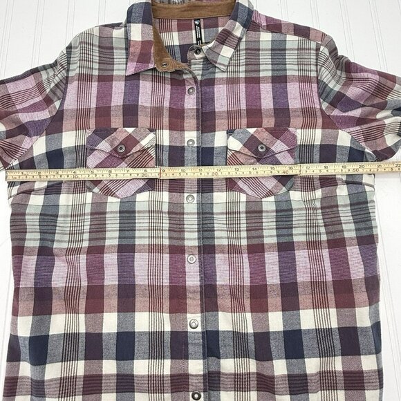 Kuhl Tess Flannel Button Front Shirt Longsleeve Plaid Western in‎ Deep Blush L - Picture 3 of 8